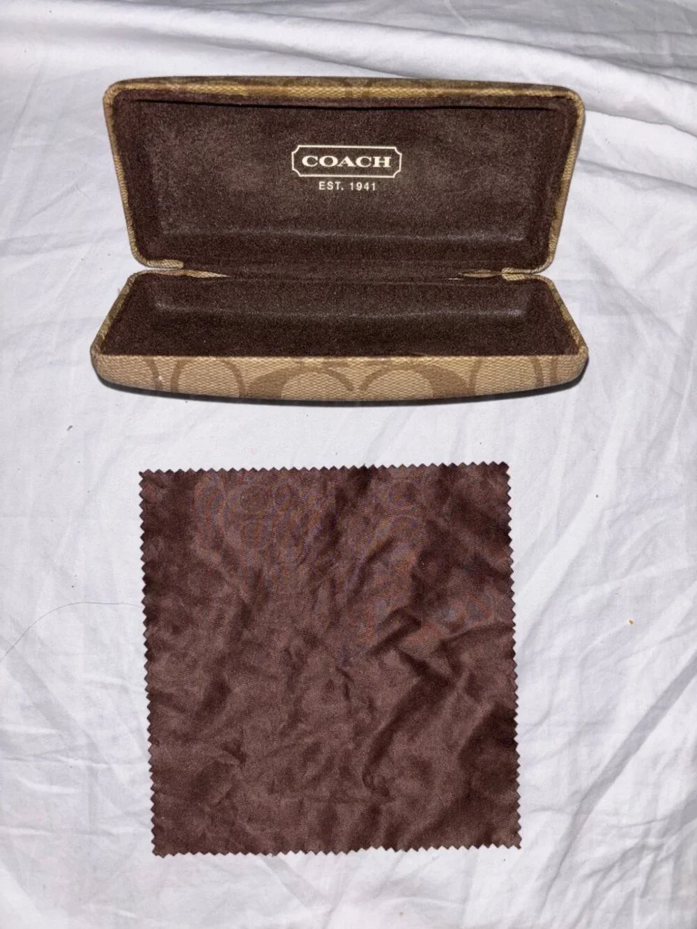 COACH EST. 1941 Signature Rectangle Hard Eyeglass Case w/ Microfiber Cloth